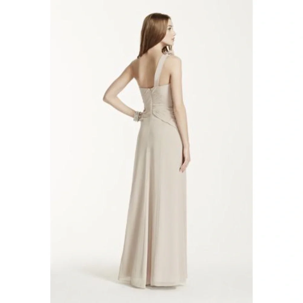 Floral Detailed One Shoulder Chiffon Dress DAVID'S  Spa - Picture 4 of 16